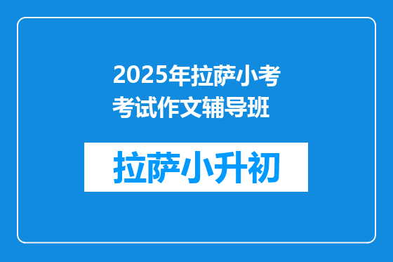 2025年拉萨小考考试作文辅导班