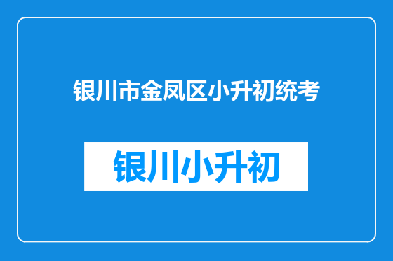 银川市金凤区小升初统考