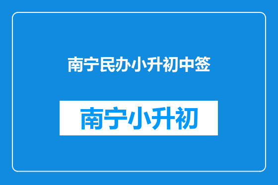 南宁民办小升初中签