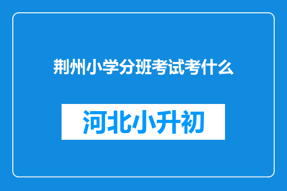 荆州小学分班考试考什么