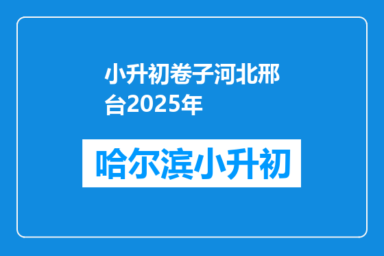 小升初卷子河北邢台2025年