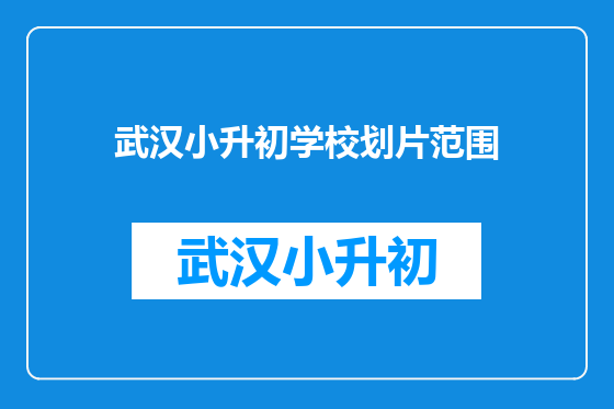 武汉小升初学校划片范围