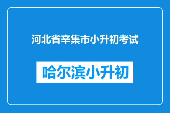 河北省辛集市小升初考试