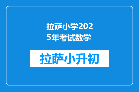 拉萨小学2025年考试数学