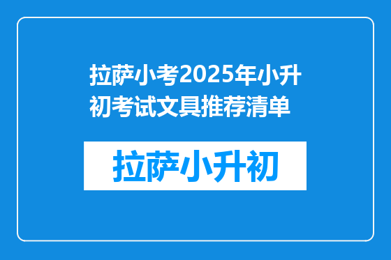 拉萨小考2025年小升初考试文具推荐清单