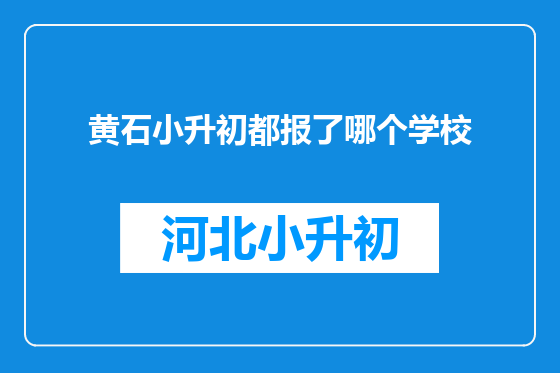 黄石小升初都报了哪个学校