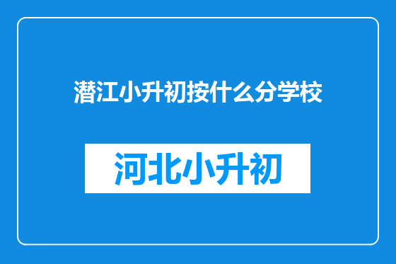 潜江小升初按什么分学校