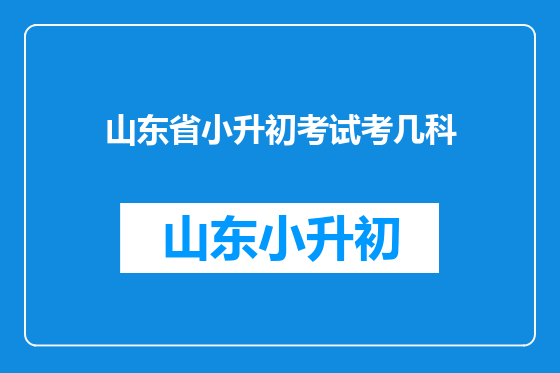 山东省小升初考试考几科
