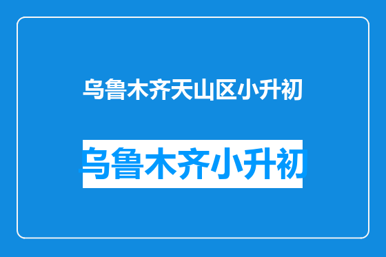 乌鲁木齐天山区小升初
