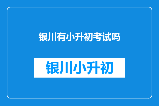 银川有小升初考试吗