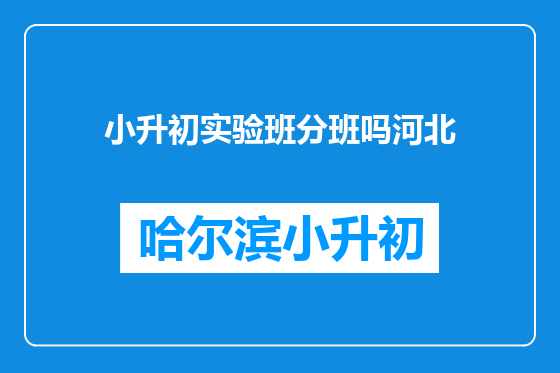 小升初实验班分班吗河北