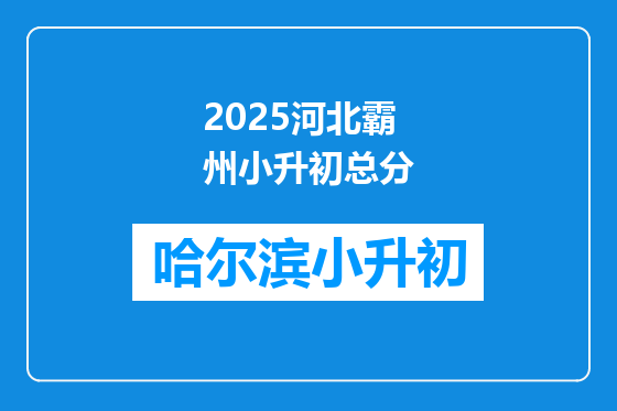 2025河北霸州小升初总分