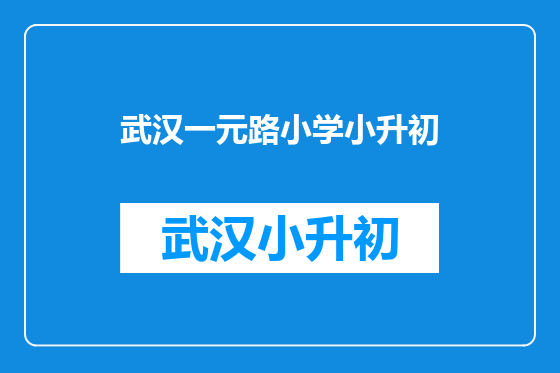 武汉一元路小学小升初