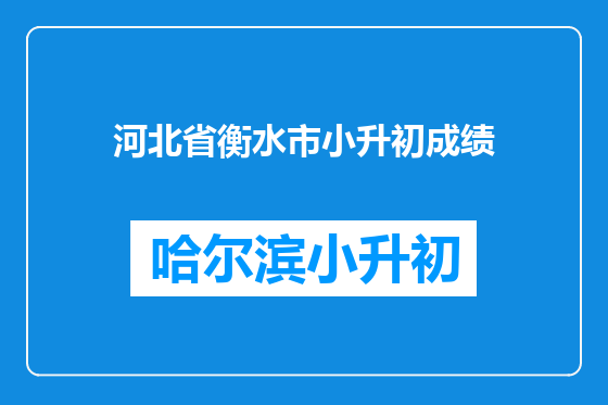 河北省衡水市小升初成绩