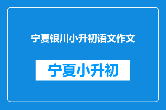 宁夏银川小升初语文作文