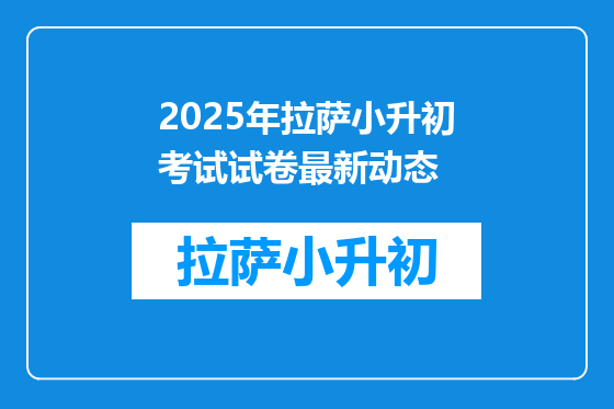 2025年拉萨小升初考试试卷最新动态