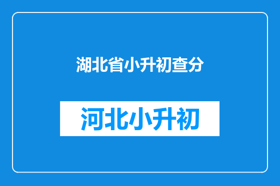 湖北省小升初查分