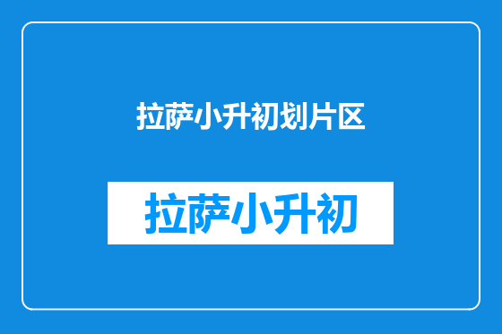 拉萨小升初划片区