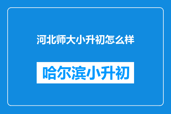 河北师大小升初怎么样