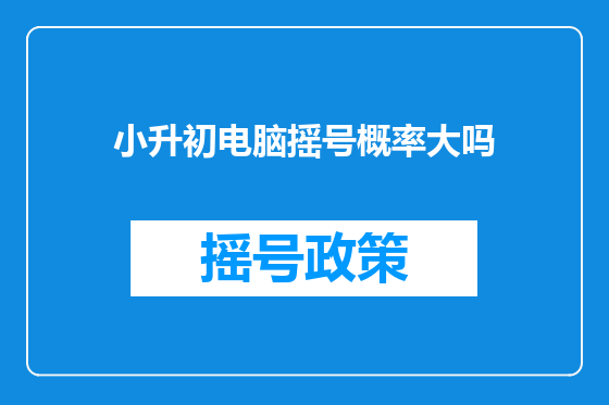 小升初电脑摇号概率大吗
