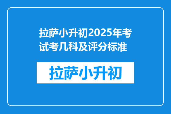 拉萨小升初2025年考试考几科及评分标准