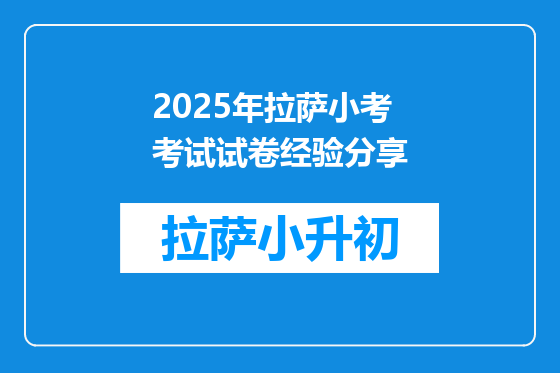 2025年拉萨小考考试试卷经验分享
