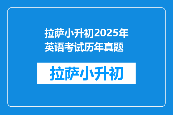 拉萨小升初2025年英语考试历年真题
