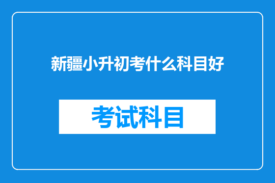新疆小升初考什么科目好