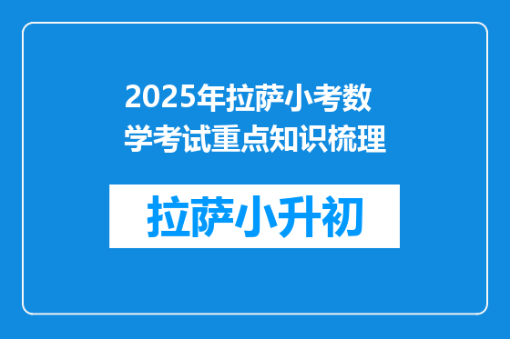 2025年拉萨小考数学考试重点知识梳理