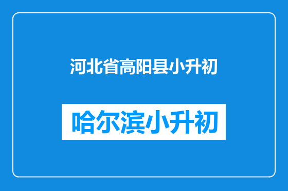 河北省高阳县小升初