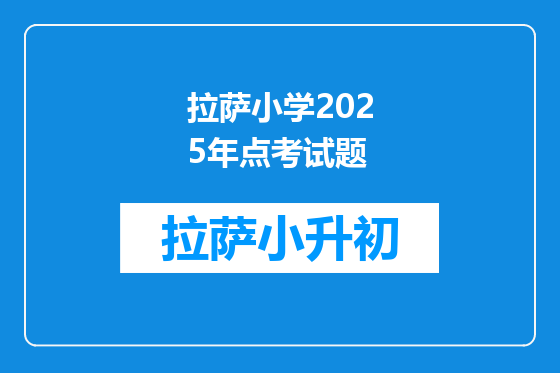 拉萨小学2025年点考试题