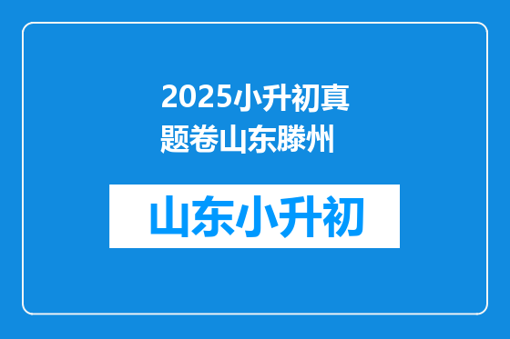 2025小升初真题卷山东滕州