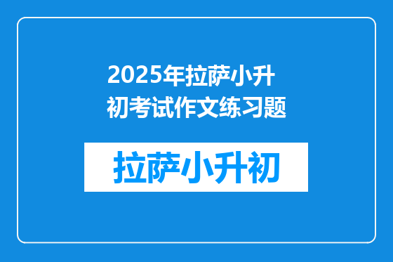 2025年拉萨小升初考试作文练习题