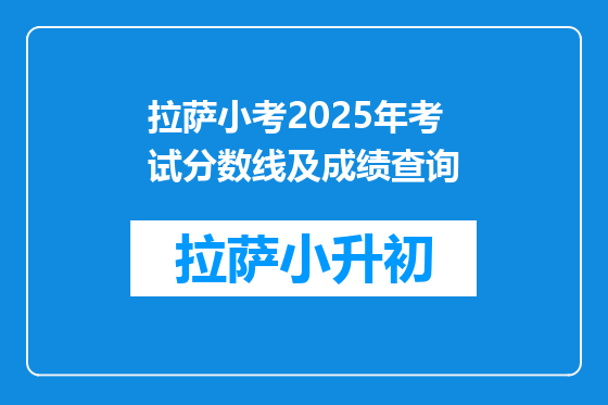 拉萨小考2025年考试分数线及成绩查询