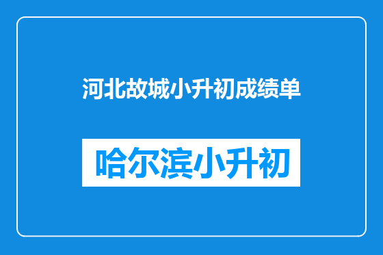 河北故城小升初成绩单