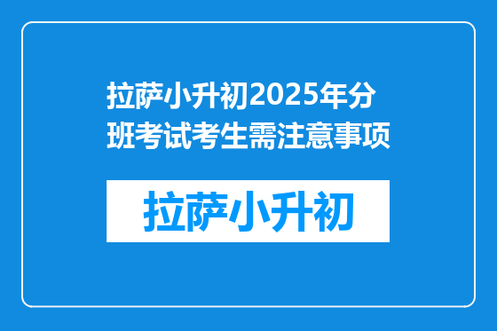 拉萨小升初2025年分班考试考生需注意事项