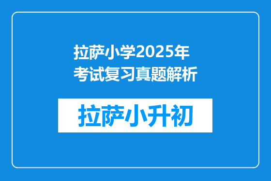 拉萨小学2025年考试复习真题解析
