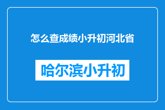 怎么查成绩小升初河北省