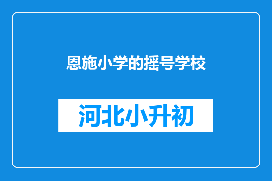 恩施小学的摇号学校