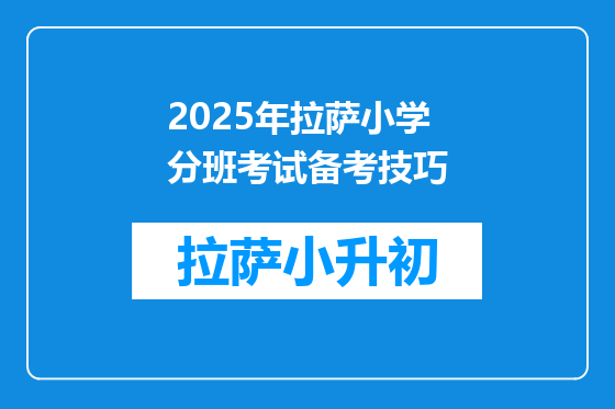 2025年拉萨小学分班考试备考技巧