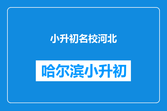 小升初名校河北