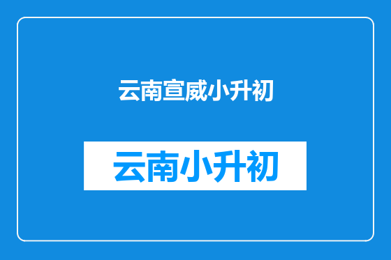 云南宣威小升初