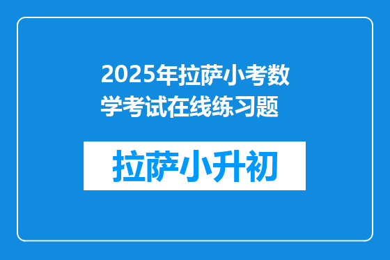 2025年拉萨小考数学考试在线练习题