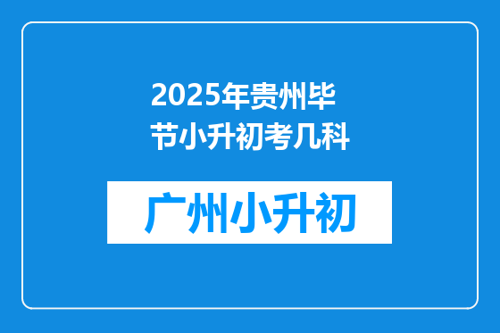 2025年贵州毕节小升初考几科
