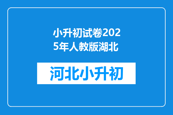小升初试卷2025年人教版湖北