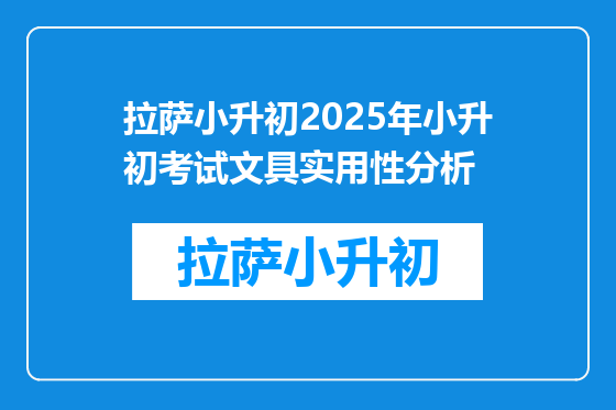 拉萨小升初2025年小升初考试文具实用性分析