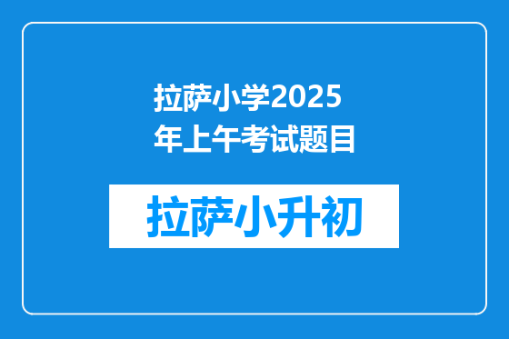 拉萨小学2025年上午考试题目