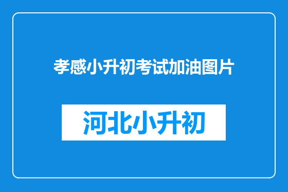 孝感小升初考试加油图片