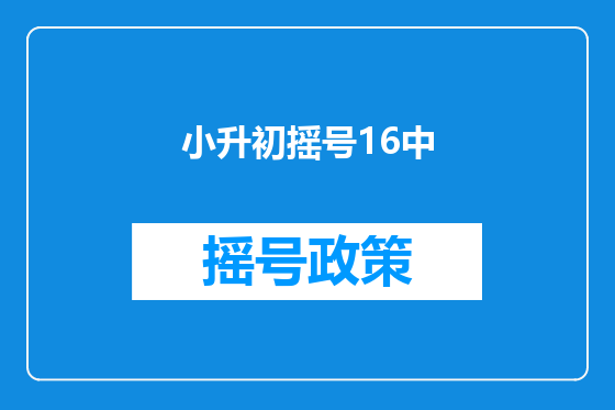 小升初摇号16中