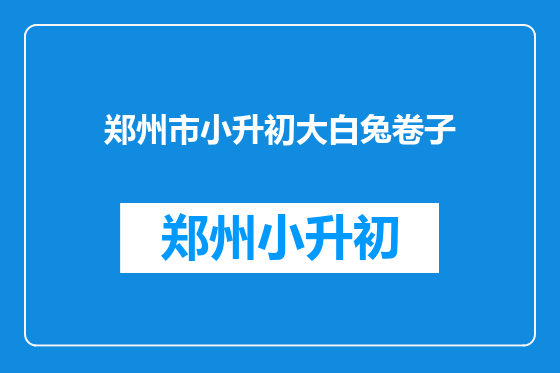 郑州市小升初大白兔卷子